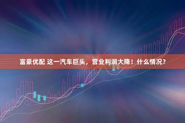 富豪优配 这一汽车巨头，营业利润大降！什么情况？